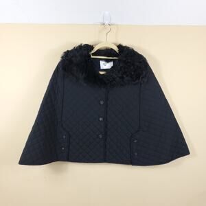 Becken Quilted Cotton & Shearling Capelet In Black Women's Size M